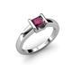 4 - Izna Princess Cut Rhodolite Garnet Solitaire Engagement Ring 