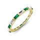 3 - Elise 0.89 ctw Baguette Shape Emerald and Lab Grown Diamond Comfort Fit Eternity Band 