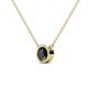 2 - Merilyn 1.00 ct Round Black Diamond Bezel Set Solitaire Pendant 