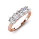 3 - Elmira 1.00 ctw Oval Shape Natural Diamond Five Stone Wedding Band 