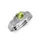 4 - Serene Peridot and Diamond Bridal Set Ring 