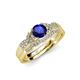4 - Serene Blue Sapphire and Diamond Bridal Set Ring 