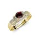 4 - Serene Red Garnet and Diamond Bridal Set Ring 