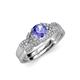 4 - Serene Tanzanite and Diamond Bridal Set Ring 