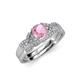 4 - Serene Pink Tourmaline and Diamond Bridal Set Ring 