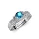 4 - Serene London Blue Topaz and Diamond Bridal Set Ring 