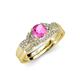 4 - Serene Pink Sapphire and Diamond Bridal Set Ring 