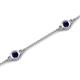 6 - Aizza (5 Stn/4 mm) Blue Sapphire Station Bracelet 
