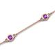 6 - Aizza (5 Stn/4 mm) Amethyst Station Bracelet 