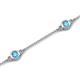 6 - Aizza (5 Stn/4 mm) Blue Topaz Station Bracelet 