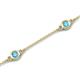 6 - Aizza (5 Stn/4 mm) Blue Topaz Station Bracelet 