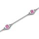 6 - Aizza (5 Stn/4 mm) Pink Sapphire Station Bracelet 