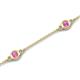 6 - Aizza (5 Stn/4 mm) Pink Sapphire Station Bracelet 