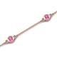 6 - Aizza (5 Stn/4 mm) Pink Sapphire Station Bracelet 