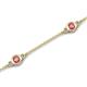 6 - Aizza (5 Stn/4 mm) Pink Tourmaline Station Bracelet 