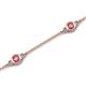 6 - Aizza (5 Stn/4 mm) Pink Tourmaline Station Bracelet 