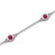 6 - Aizza (5 Stn/4 mm) Ruby Station Bracelet 