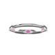 1 - Arianna 0.18 ctw Pink Sapphire Accented Lab Grown Diamond Comfort Fit Lace Wedding Band 