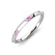 3 - Arianna 0.18 ctw Pink Sapphire Accented Lab Grown Diamond Comfort Fit Lace Wedding Band 