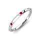 3 - Arianna 0.18 ctw Ruby Accented Lab Grown Diamond Comfort Fit Lace Wedding Band 