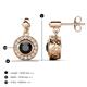 3 - Gila 2.02 ctw (5.50 mm) Round Black Diamond and Natural Diamond Halo Drop and Dangle Earrings 