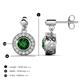 3 - Gila 1.48 ctw (5.50 mm) Round Lab Created Emerald and Natural Diamond Halo Drop and Dangle Earrings 