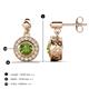 3 - Gila 1.50 ctw (5.50 mm) Round Peridot and Natural Diamond Halo Drop and Dangle Earrings 