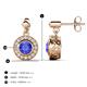 3 - Gila 1.52 ctw (5.50 mm) Round Tanzanite and Natural Diamond Halo Drop and Dangle Earrings 