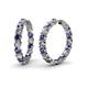 1 - Carisa 11.38 ctw (4.50 mm) Inside Outside Round Iolite and Natural Diamond Eternity Hoop Earrings 