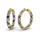 1 - Carisa 11.38 ctw (4.50 mm) Inside Outside Round Iolite and Natural Diamond Eternity Hoop Earrings 