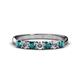 1 - Reina 3.00 mm London Blue Topaz and Diamond 7 Stone Wedding Band 
