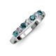 2 - Reina 3.00 mm London Blue Topaz and Diamond 7 Stone Wedding Band 