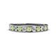 1 - Kathiryn 3.00 mm Peridot and Lab Grown Diamond 11 Stone Wedding Band 