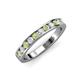 4 - Kathiryn 3.00 mm Peridot and Lab Grown Diamond 11 Stone Wedding Band 
