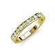 4 - Kathiryn 3.00 mm Peridot and Lab Grown Diamond 11 Stone Wedding Band 