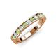 4 - Kathiryn 3.00 mm Peridot and Diamond 11 Stone Wedding Band 