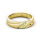 3 - Amani Round Peridot Angled Brushed and Polished Finish Men Three Stone Wedding Band (6 mm) 