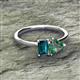 2 - Esther Emerald Shape London Blue Topaz & Heart Shape Lab Created Alexandrite 2 Stone Duo Ring 