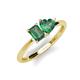 3 - Esther Emerald & Heart Shape Lab Created Alexandrite 2 Stone Duo Ring 