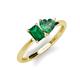 3 - Esther Emerald Shape Lab Created Emerald & Heart Shape Lab Created Alexandrite 2 Stone Duo Ring 
