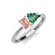 3 - Esther Emerald Shape Morganite & Heart Shape Lab Created Alexandrite 2 Stone Duo Ring 