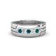 1 - Brandon 0.30 ctw Blue Diamond and Natural Diamond High Polished Men Wedding Band (7 mm) 