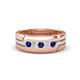 1 - Brandon 0.32 ctw Blue Sapphire and Natural Diamond High Polished Men Wedding Band (7 mm) 