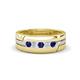 1 - Brandon 0.32 ctw Blue Sapphire and Natural Diamond High Polished Men Wedding Band (7 mm) 