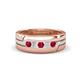 1 - Brandon 0.30 ctw Ruby and Natural Diamond High Polished Men Wedding Band (7 mm) 