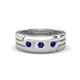 1 - Brandon 0.32 ctw Blue Sapphire and Natural Diamond High Polished Men Wedding Band (7 mm) 