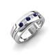 4 - Brandon 0.32 ctw Blue Sapphire and Natural Diamond High Polished Men Wedding Band (7 mm) 