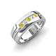 4 - Brandon 0.30 ctw Yellow Diamond and Natural Diamond High Polished Men Wedding Band (7 mm) 