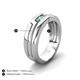5 - Brandon 0.32 ctw Created Alexandrite and Natural Diamond High Polished Men Wedding Band (7 mm) 