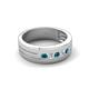 6 - Brandon 0.30 ctw Blue Diamond and Natural Diamond High Polished Men Wedding Band (7 mm) 